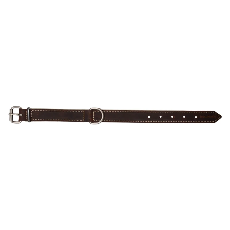 JACK AND VANILLA, Modena Genuine Leather Dog Collar, Modern Stylish Design, Adjustable, Heavy Duty Buckle, Easy Clean, 25mm Wide, 50cm Long, Beige, Modena
