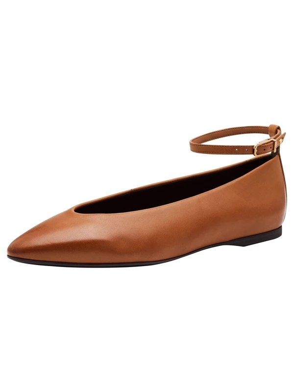 Tamaris Women's Ballerina Strap 1-22161-45 Ballet Flats, Cognac, 38 EU, Cognac, 6 UK