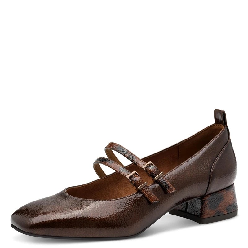 Tamaris Women's Vegan Court Shoes, Brown Comb, 6 UK