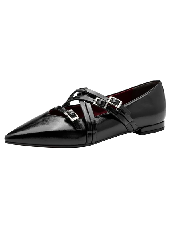 Tamaris Women's Vegan Ballerina Shoes, Black, 6 UK