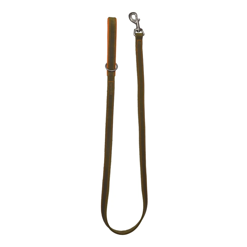 JACK AND VANILLA, Modena Genuine Leather Lead 18 mm x 130 cm, Elegant Olive Green Design, Durable and Comfortable, Ideal for Control When Walking with Your Dog, Model Modena