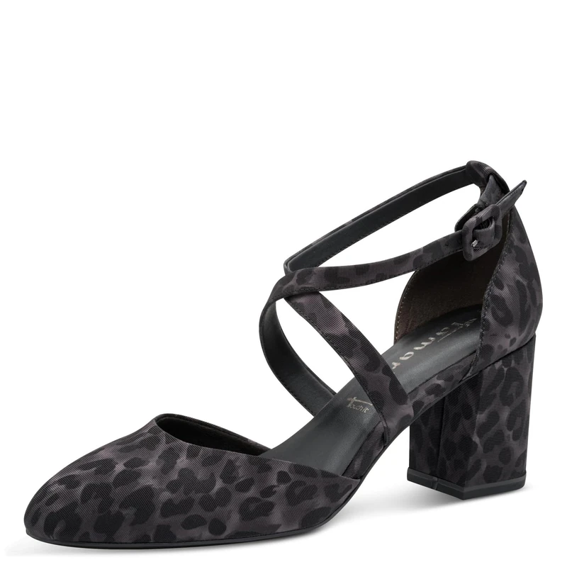Tamaris Women's Damen Pump with Strap 1-24414-41, Grey Leopard, 6.5 UK