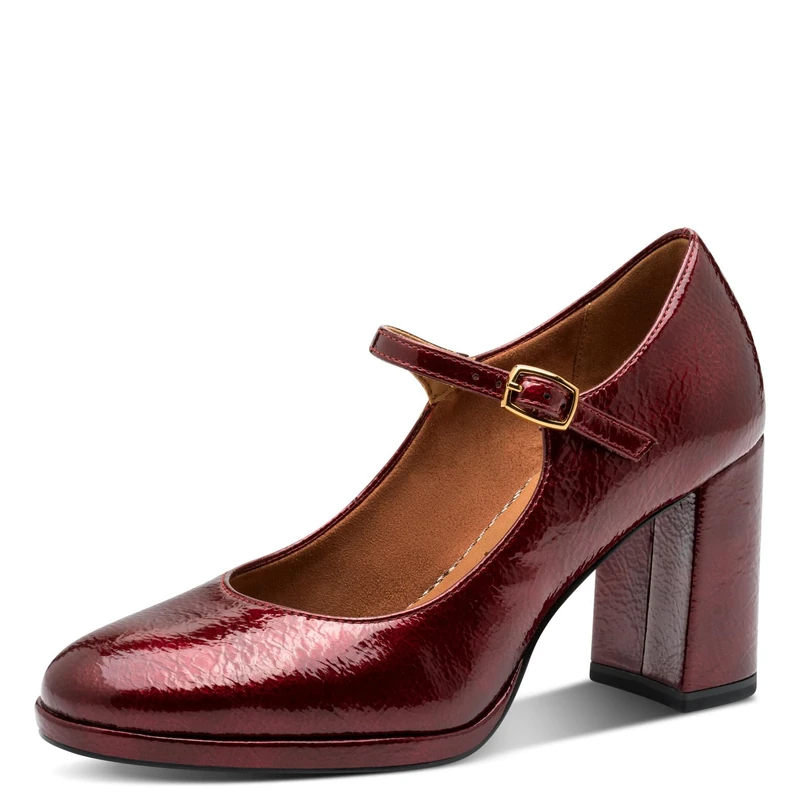 Tamaris Women's Vegan Court Shoes, Merlot, 5 UK