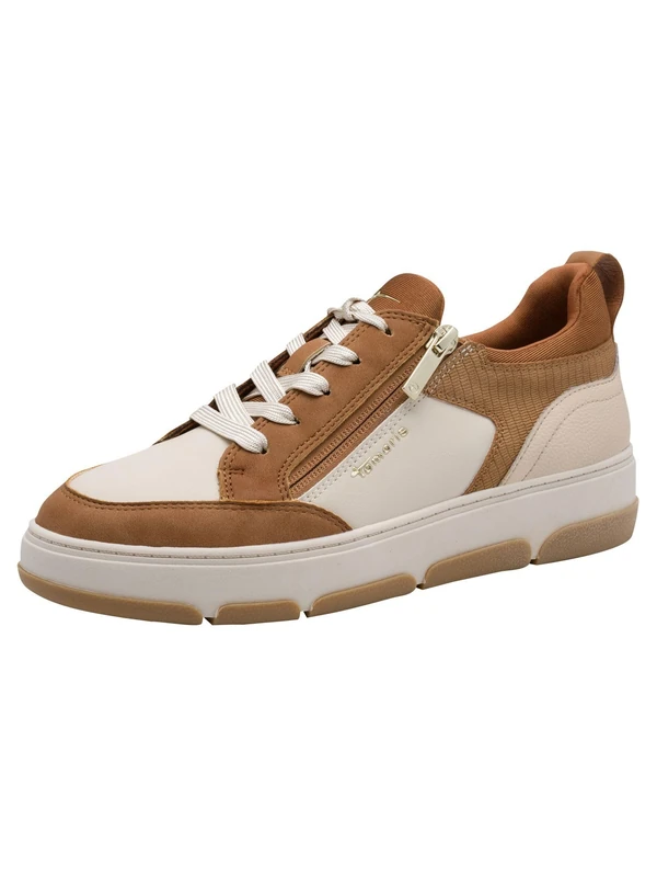 Tamaris Women's Vegan Lace-Up Shoes, Cognac Comb, 6 UK