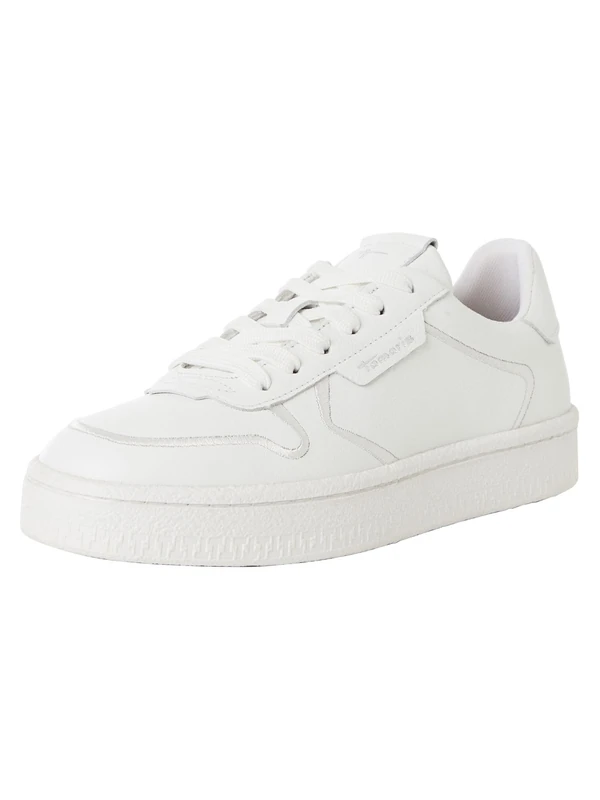 Tamaris Women's Low 1-23701-45 Trainers, White Leather, 7 UK