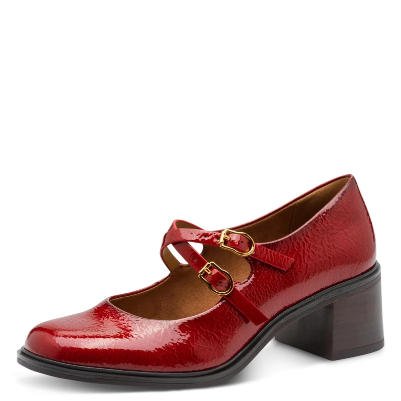 Tamaris 1-22459-45 Women's Pump with Strap, red, 7 UK