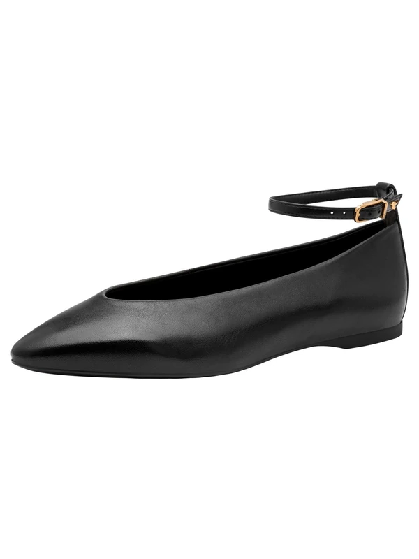 Tamaris Women's Ballerina Strap 1-22161-45 Ballet Flats, Black, 41 EU, Black, 8 UK
