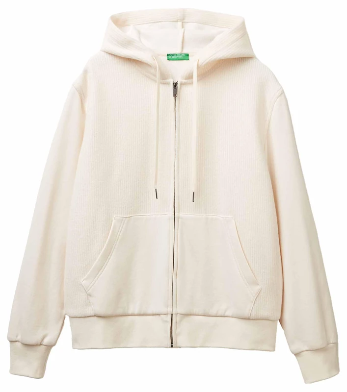 United Colors of Benetton Men's Hooded Sweatshirt, White, M