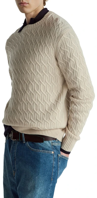 United Colors of Benetton Men's Sweater, Beige, XXL