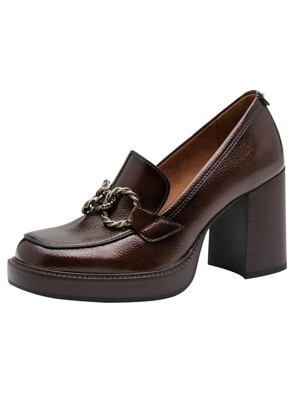 Tamaris Damen Trotteur 1-24413-45 LoaferWomen, Brown Patent, 37 EU