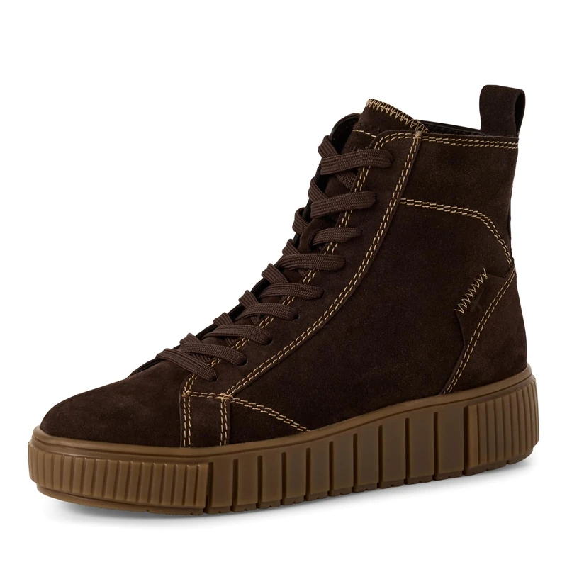 Tamaris Women's Damen Lace Boot Flat 1-25205-45 Ankle, Mocha, 6 UK