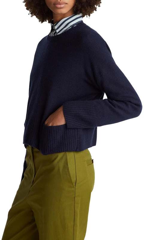 United Colors of Benetton Women's Maglia G/C M/L 126wd10e4 Sweater, Blue, L