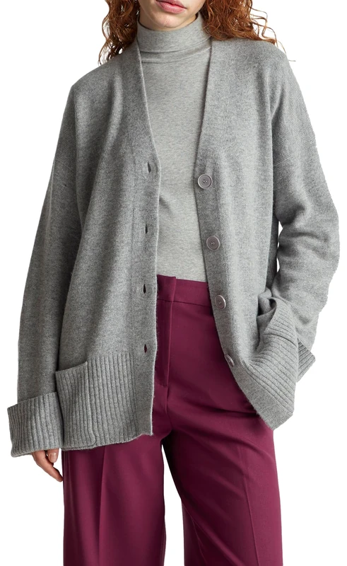 United Colors of Benetton Women's Cardigan M/L 126wd604z Sweater, Grey, S