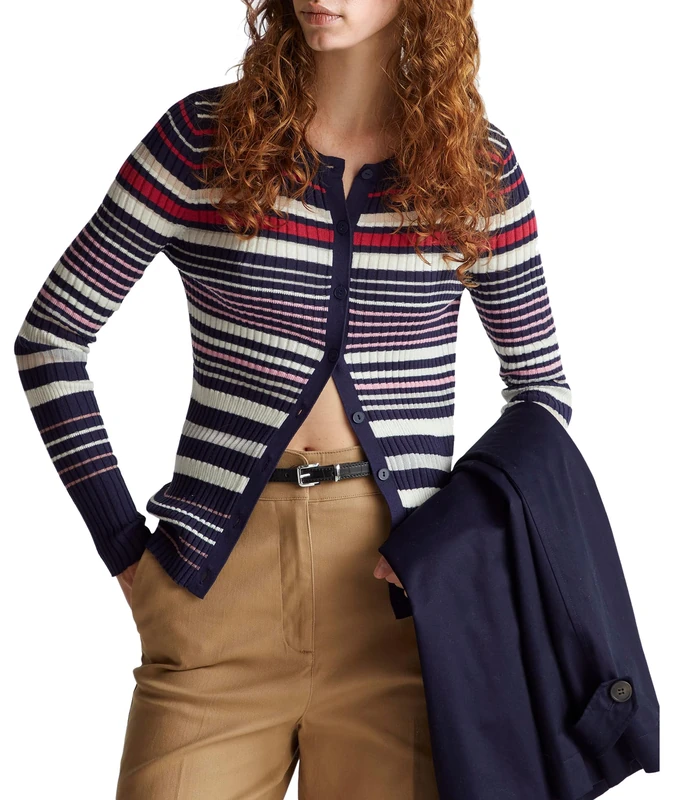 United Colors of Benetton Women's Cardigan Sweater, Blue, XS