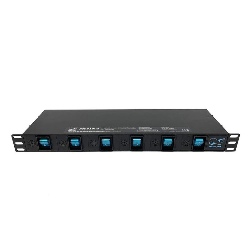Infitronic - INSV1003A -19 Inch 1U 6-Channel Switch Console Power Distributor DJ Switch Gaming Power Strip (Individually Switchable & Fine Fuse) - Image 1
