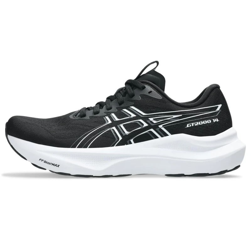 ASICS Women's GT-2000 14 Running Shoes, 8, Black/White
