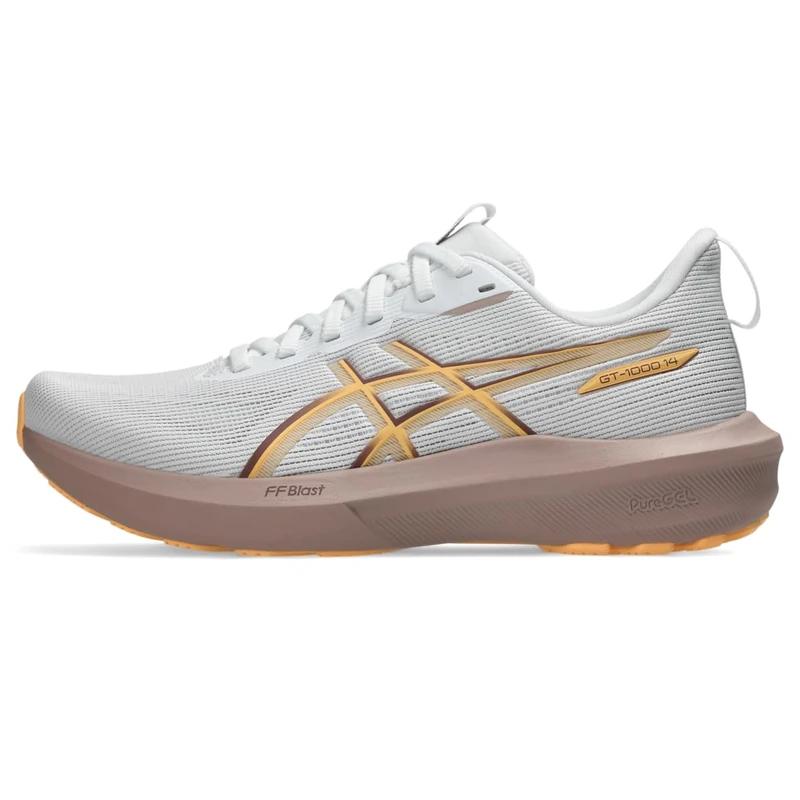 ASICS Women's GT-1000 14 Running Shoes, White/Rubble Red, 7.5 UK