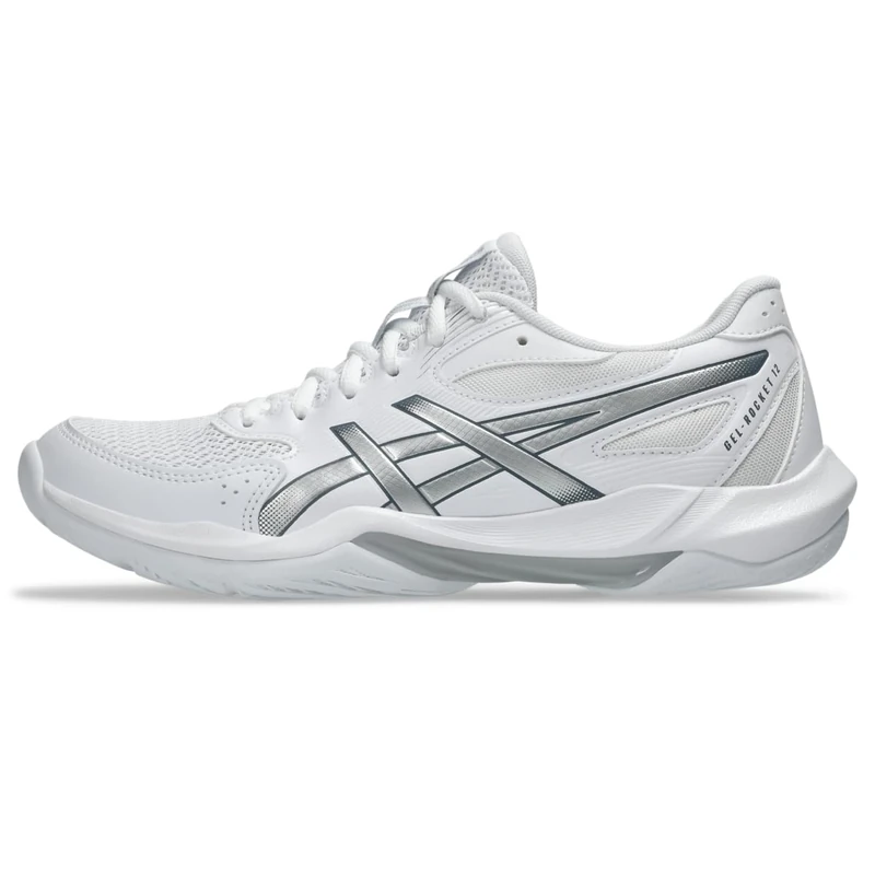 ASICS Women's Gel-Rocket 12 Volleyball Shoes, White/Pure Silver, 6 UK