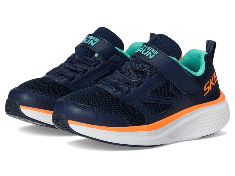 Skechers Baby Boy's Go Run Elevate 2.0 Find My Lil Sneaker, Navy Textile/Navy Synthetic/Orange & Blue, 9 UK