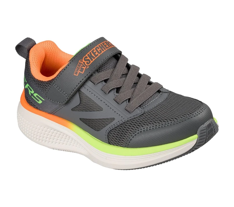 Skechers Boy's Go Run Elevate 2.0 Find My Sneakers, Charcoal Textile/Charcoal Synthetic/Orang, 10.5 UK Child