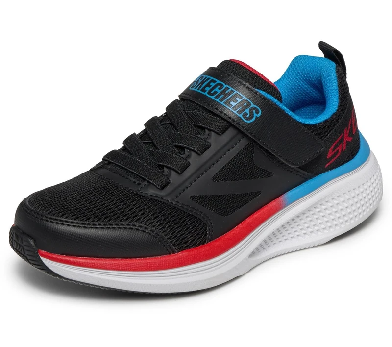 Skechers Boy's Go Run Elevate 2.0 Find My Sneakers, Black Textile/Black Synthetic/Red & Blue, 10.5 UK Child