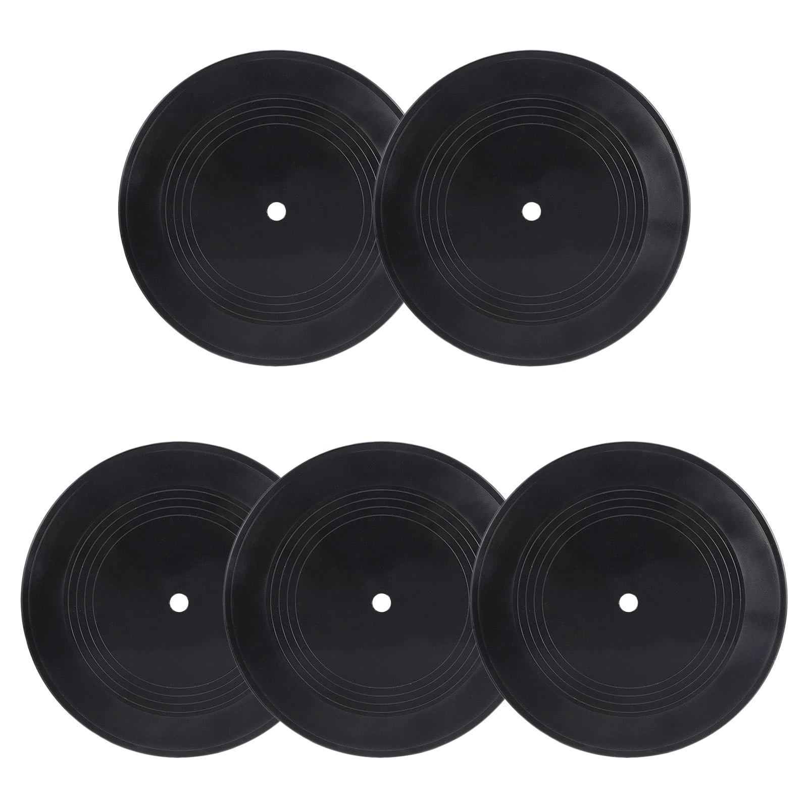 Cabilock 5Pcs 7 Inch Blank Vinyl Records, Retro Vinyl Record Display Decoration for Vintage Music Party and Aesthetic Wall Decor