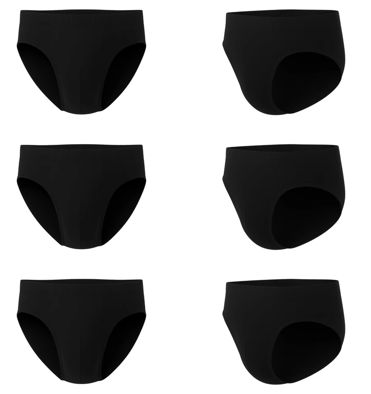 Bahob Men's Soft Ribbed Briefs - 6 Pack Black Cotton Blend S-5XL