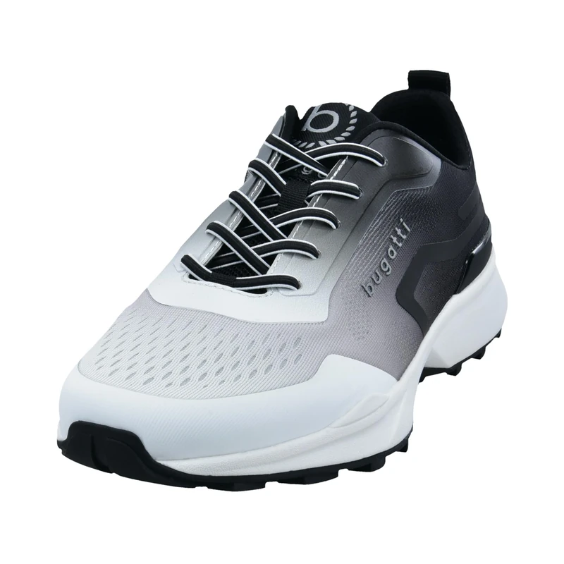 bugatti 342AG4046959-1020 Men's Lace-Up Shoes Textile & Synthetic in White Combination, Black White, 10.5 UK