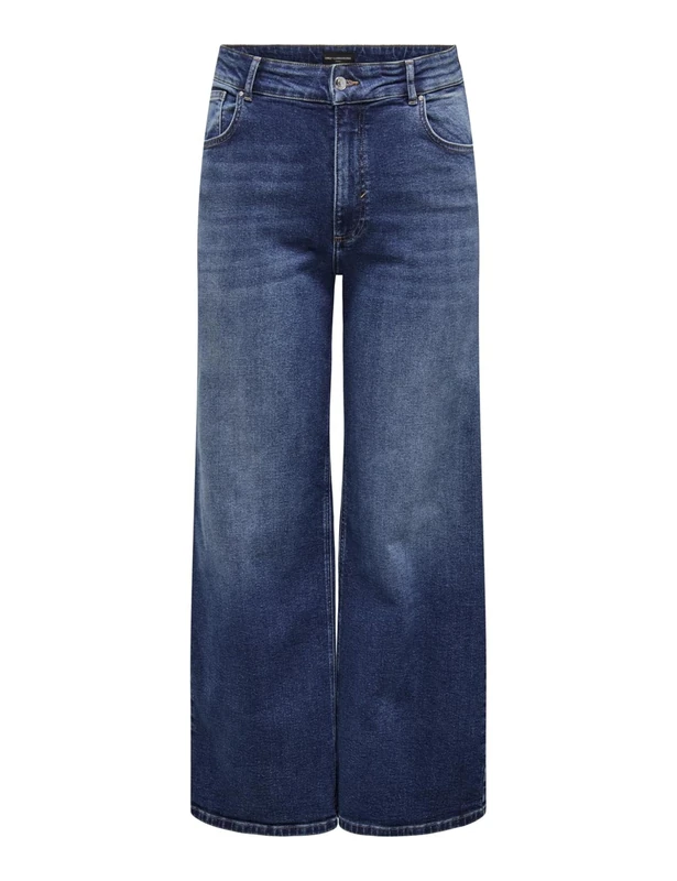 ONLY Carmakoma Carjuicy Hw Wide Leg Rea255, Dark Denim Blue, 48W x 32L