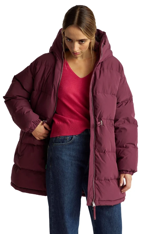 United Colors of Benetton Women's Giaccone 22t6dn087 Jacket, Purple, XS