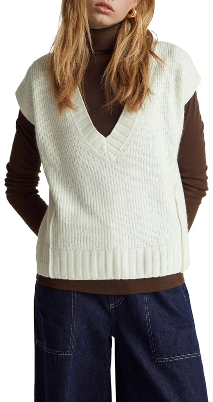 United Colors of Benetton Men's Women's Vest, Cream, M