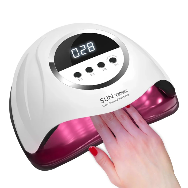 320W UV LED Nail Lamp, Professional Nail Dryer Gel Polish Light with 72 Beads, UV Nail Light with 4 Timer Settings, Nail Polish Curing Gel LED Dryer with Automatic Sensor, LCD Display