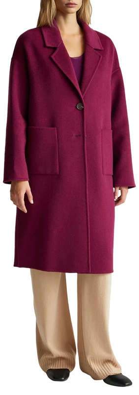 United Colors of Benetton Women's Wool Blend Coat - Purple, M