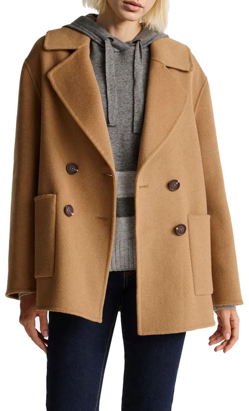 United Colors of Benetton Women's Giaccone 28f7dn083 Coat, Beige, M