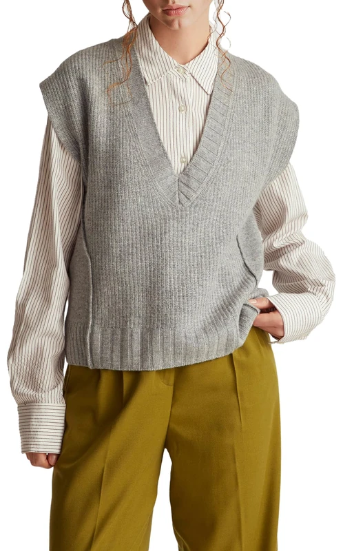 United Colors of Benetton Men's Women's Vest, Grey, S