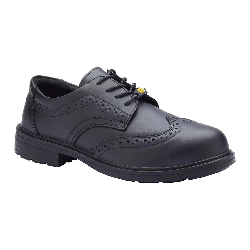 Blackrock ESD Brogue Smart Safety Shoes, Composite, Black, Metal-Free Toe Cap Shoes, Smart, Leather, Brogue, Office Safety Footwear, UK Size 9 / EU 43