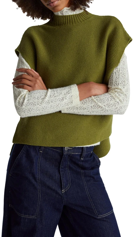 United Colors of Benetton Men's Women's Vest, green, XL