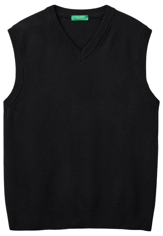 United Colors of Benetton V-Neck T-Shirt S/M, Black, XL