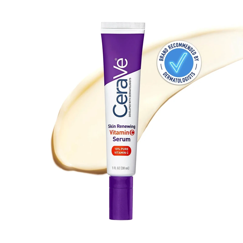 CeraVe Skin Renewing 10% Pure Vitamin C Serum with Ceramides for Brighter and Smoother Skin, 30 ml