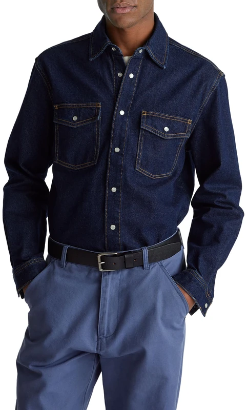 United Colors of Benetton Men's Shirt, Blue, XXL
