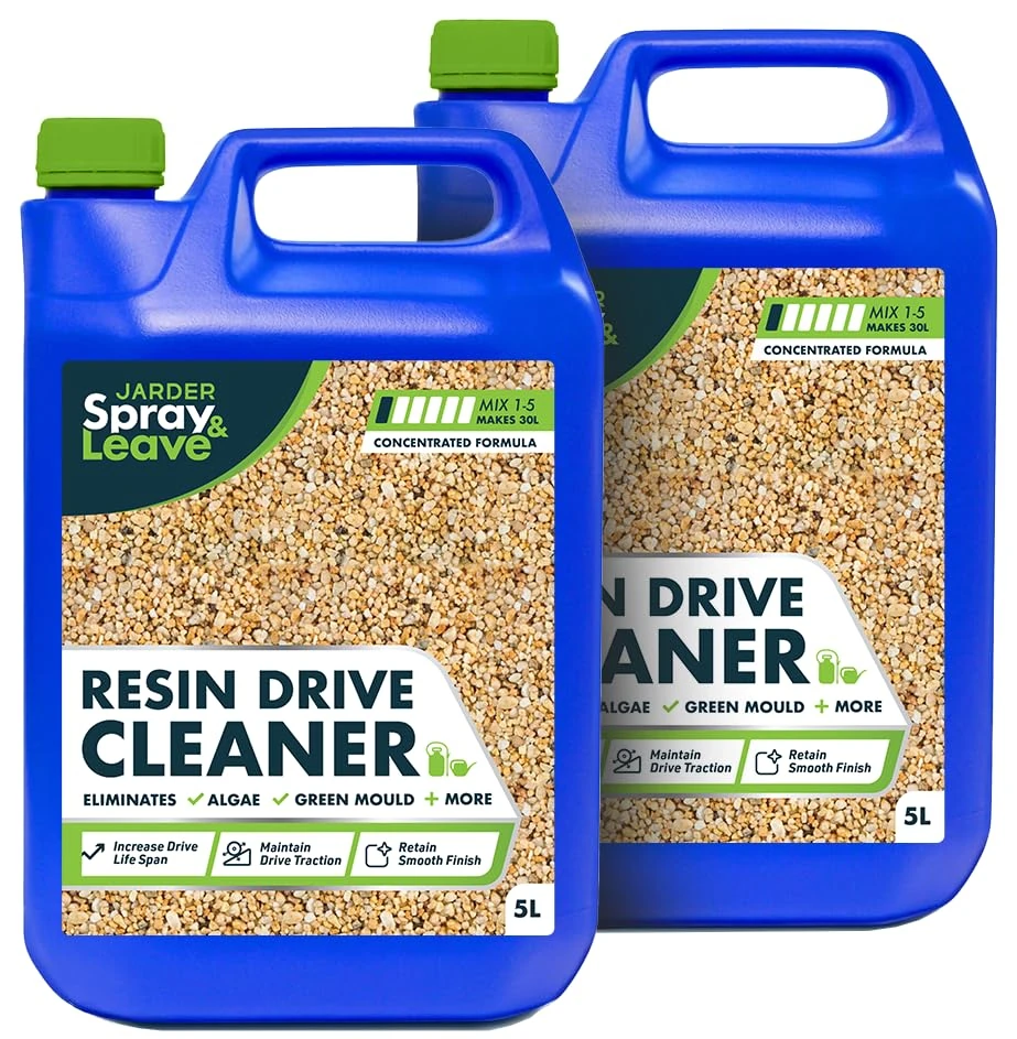 2 x 5L Jarder Resin Driveway Cleaner - Eliminates Algae and Green Mould - No Bleach or Acid - Completely Safe for Resin Driveways and Patios