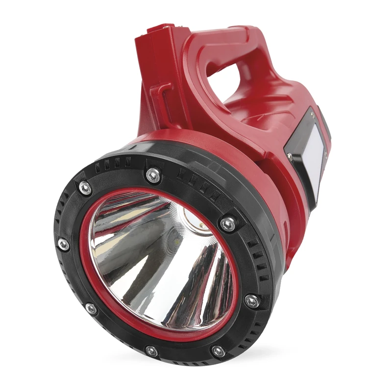 EMOS LED Battery-Powered Handheld Light for Outdoor Use with Carrying Strap and Stand, Super Bright 1000 lm, 500 m Beam Range, 10-22 Hours Light Duration, IP44 Waterproof, Shockproof, 3 Separate Light