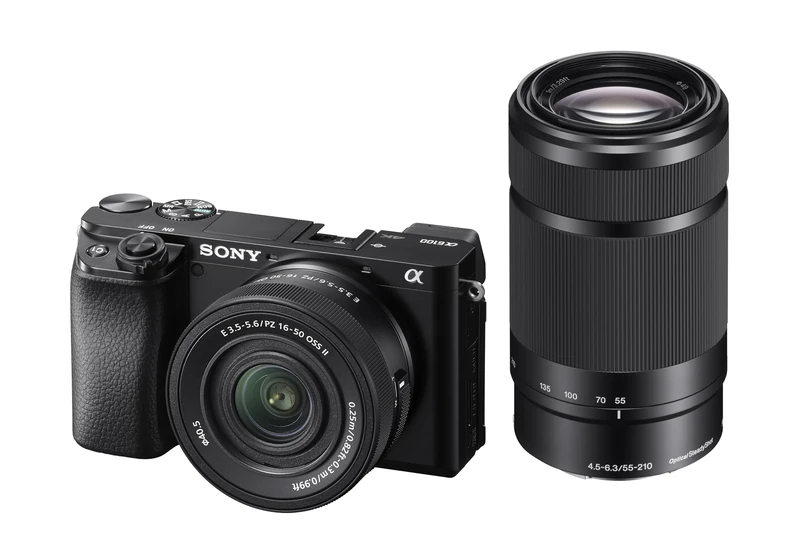 Sony Alpha 6100 | APS-C Mirrorless Camera with 16-50 mm and 55-210mm Zoom Lenses (Fast 0.02s Autofocus, Eye Tracking Autofocus for Human and Animal, 4K Movie Recording and Flip Screen)