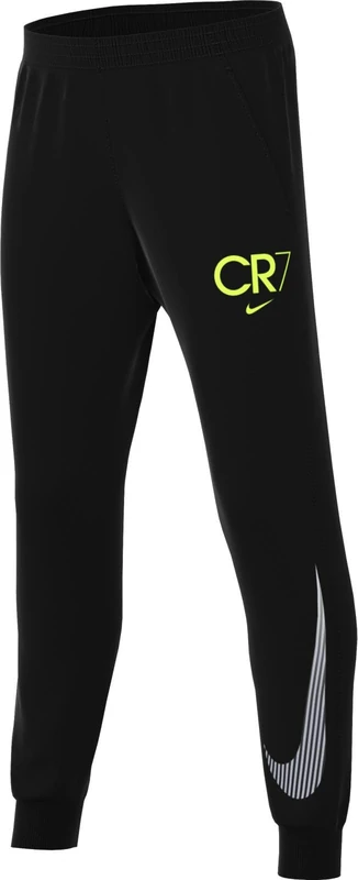 Nike Cr7 Club Fleece Football Jogger for Older Children, Black/Volt, HF4349-010, M