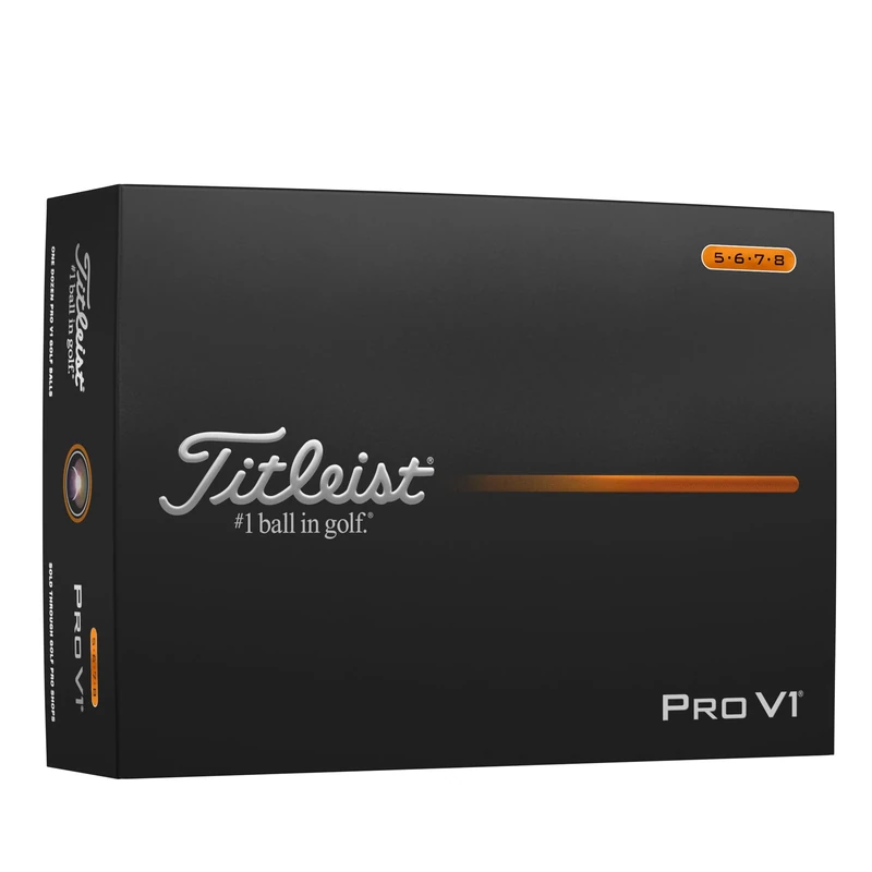 Titleist Pro V1 Golf Ball, Pack Of 12, White, High Numbers 5-8 - Image 1