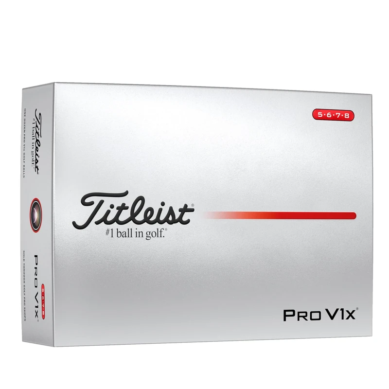Titleist Pro V1x Golf Ball, Pack of 12, White, High Numbers 5-8