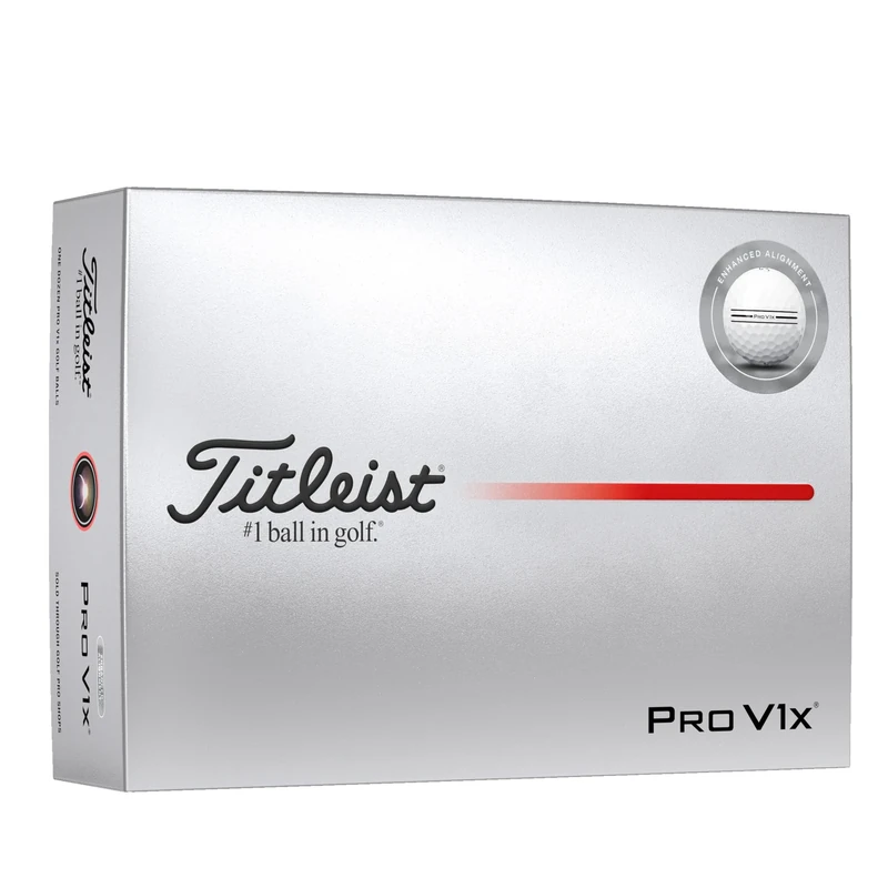 Titleist Pro V1x Golf Ball, Pack of 12, White, Enhanced Alignment
