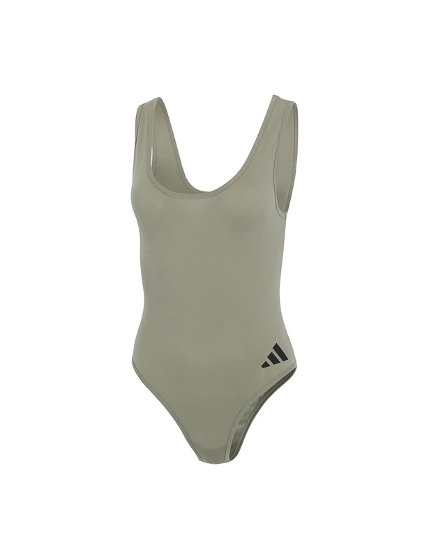 adidas Bodysuit - Sport Active Essentials Cotton 3 Stripes, Silver Pebble_4a0694, S