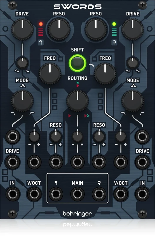 Behringer SWORDS Dual Analog Multi-Mode Filter for Eurorack Synthesizers, Low-Pass, High-Pass, Band-Pass & Notch Filters for Sound Shapin - Image 1