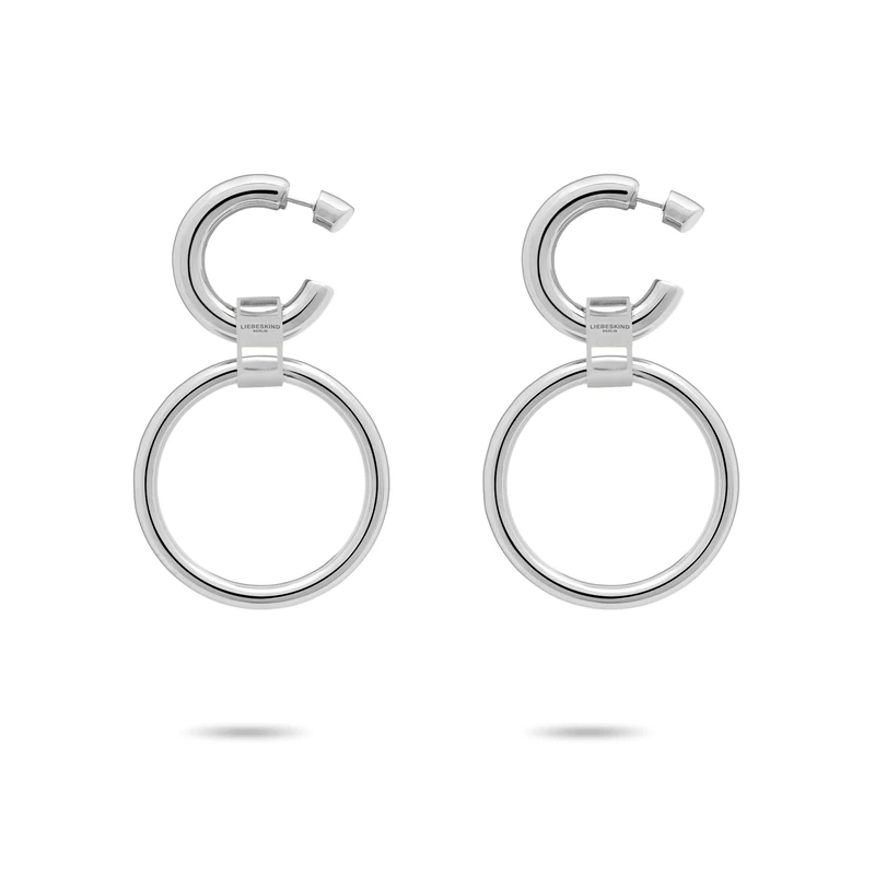 Liebeskind Berlin LJ-1621-E-51 Creole Earrings Stainless Steel in Silver, 5,1 cm, Stainless Steel, No Gemstone